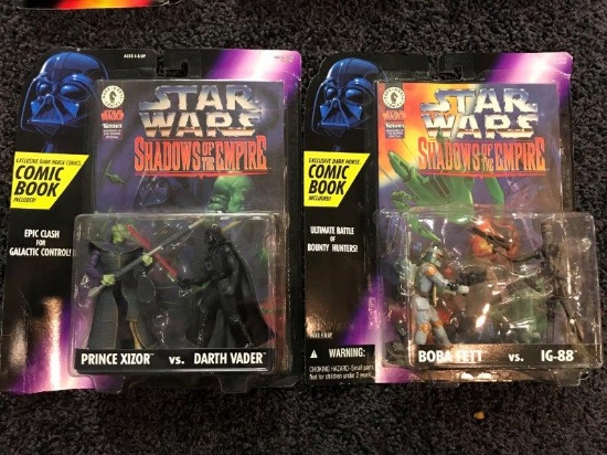 New Old Stock Star Wars Shadows of The Empire Comic Book Figure Set Lot