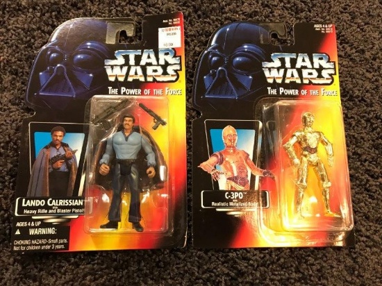 New Old Stock Star Wars Power of The Force Lando And C-3P0