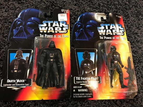 New Old Stock Star Wars Power of The Force Darth Vader And Tie Fighter Pilot