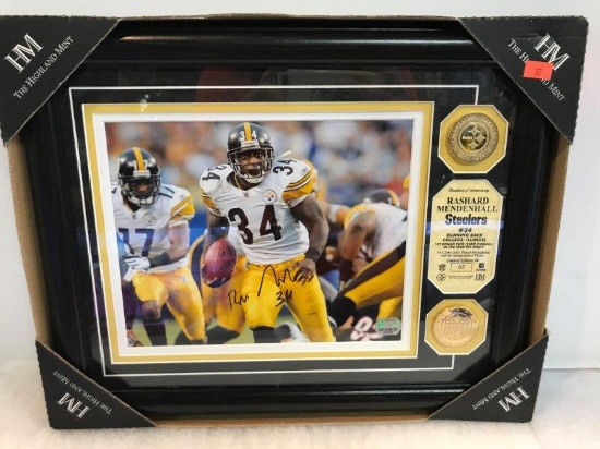 The Highland Mint Rashard Mendenhall Steelers Autographed Photo And Coin Set Limited Numbered 2/99