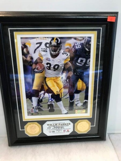 The Highland Mint Willie Parker Steelers Autographed Photo And Coin Set Limited Numbered 5/99