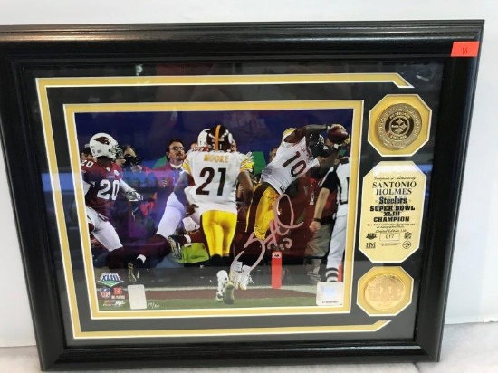 The Highland Mint Santonio Holmes Steelers Autographed Photo And Coin Set Limited Numbered 17/110