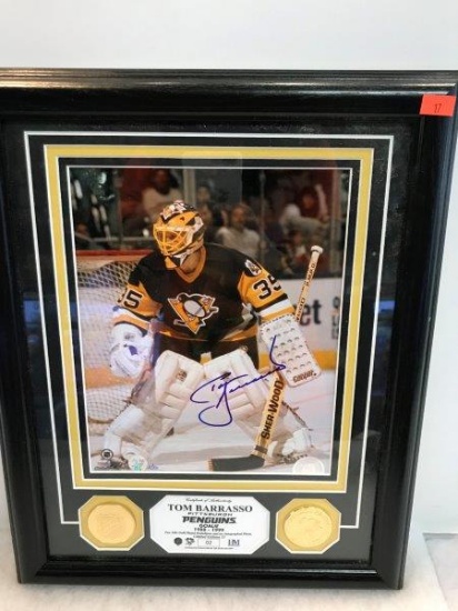 The Highland Mint Tom Barrasso Penguins Autographed Photo And Coin Set Limited Numbered 2/35