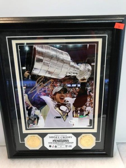 The Highland Mint Sidney Crosby Penguins Autographed Photo And Coin Set Limited Numbered 5/87