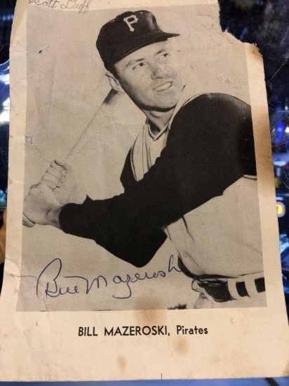 Vintage Bill Mazeroski Autographed Photo Card