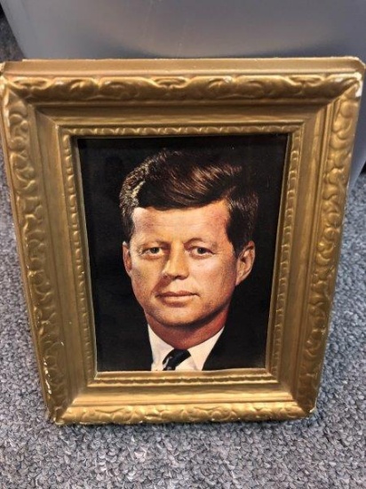 Vintage Mini Plastic Framed Photo Promo Of JFK