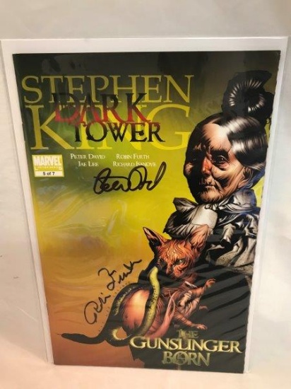 Marvel Comics Dark Tower Issue 5 Autographed By Peter David And Robin Furth