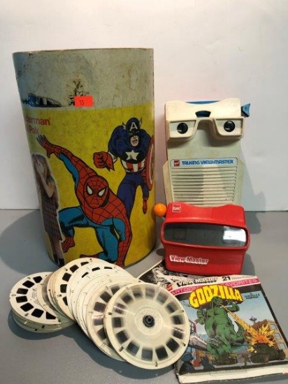 Vintage View Master Collection With Canister