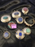 LARGE LOT OF TURQUOISE STERLING S