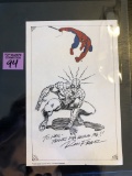 RON FRENZ SKETCHED COLORED SIGNED SPIDERMAN ON 1978 MARVEL LETTERHEAD