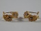 14 Karat Yellow Gold & Diamond Cluster Flower Earrings