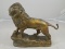 Spelter Metal Lion Statue with a bronze Wash possibly part of a clock