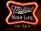 Vintage 1960's Miller High Life 3 way Lighted Neon Bar Advertising Sign