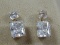 10K and Square & Emerald Cut CZ Earrings