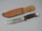 Vintage Solingen Germany Fixed Blade Fighting Knife with Sheath
