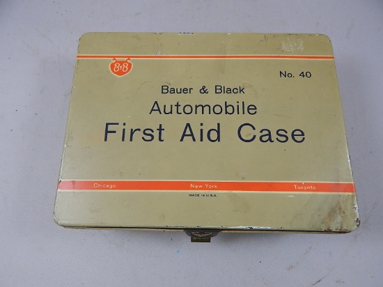 Vintage Tin Bauer & Black Automobile First Aid Case