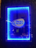 New Bud Light Infinity Mirror Lighted Beer Advertising Sign