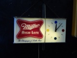 Vintage 1957 Miller High Life Beer Advertising Light up Clock