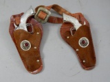 Vintage pair of children's Kilgore Pal Cap Guns and Holster Belt