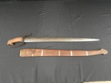 Vintage Middle East Handmade Sword and Hand Carved Scabbard
