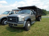 2006 FORD F450 STAKE DUMP DSL, AUTO, 4X4, ELECTRIC HOIST S/N 1FDXF47P16EC01324 MI SHOWING **TITLE TO