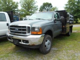 2001 FORD F550 FLATBED, 7.3 DSL, 6 SPD UPPER & UNDER BODY TOOL BOXES S/N 1FDAF56F51EC70014 MI SHOWIN