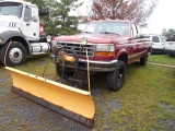 1996 FORD F250 PU GAS, AUTO, 4X4 W/PLOW, XLT S/N 1FTHX26H5TEB33593 MI SHOWING 141949