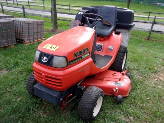 KUBOTA TG1860G LIQUID COOLED GAS, 48" DECK, BAGGER S/N 21782 HRS SHOWING 1054