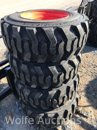 (4) 12-16.5 Tires & Rims for Bobcat