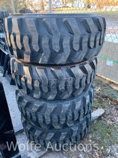 (4) 12-16.5 Tires & Rims for JD/NH/Cat