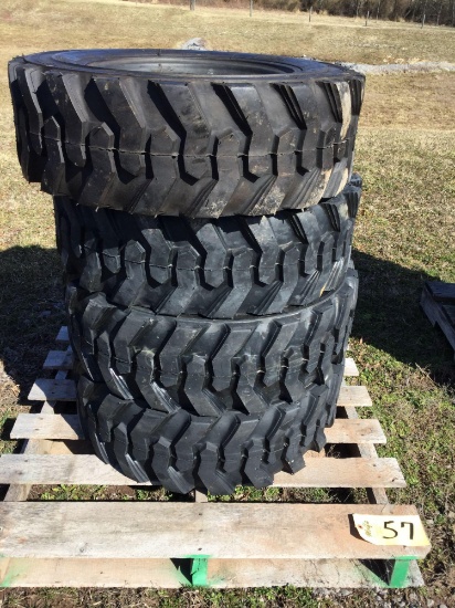 (4) New 10-16.5 Turn Skid Loader Tires