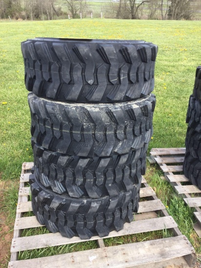 Set of 4 New 12-16.5 NHS Skid Loader Tires