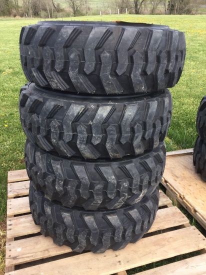 Set of 4 New Lordmax 10-16.5 NHS Skid Loader Tires