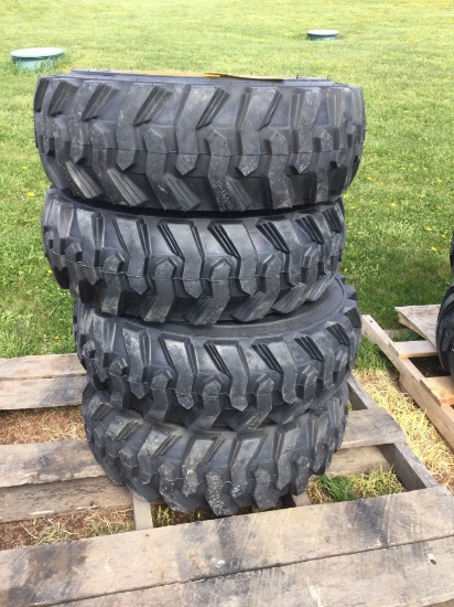 Set of 4 New SKS Premium 10-16.5 Skid Loader Tires