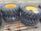 Set of 4 Skid Loader Tires on Wheels 12-16.5 Yellow