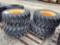 Set of 4 Skid Loader Tires on Wheel, 12-16.5, Yellow