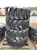 Set of 4 Skid Loader Tires, 14-17.5