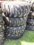 12-16.5 Skid Loader Tires on Rims-Yellow