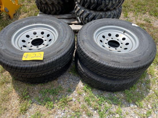ST235/80R16 Radial Trailer Tires on Rims