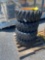 Set of 4 12-16.5 Skid Loader Tires on Wheels - Case
