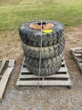 Set of 4 - 8.25-15 Tires on Wheels