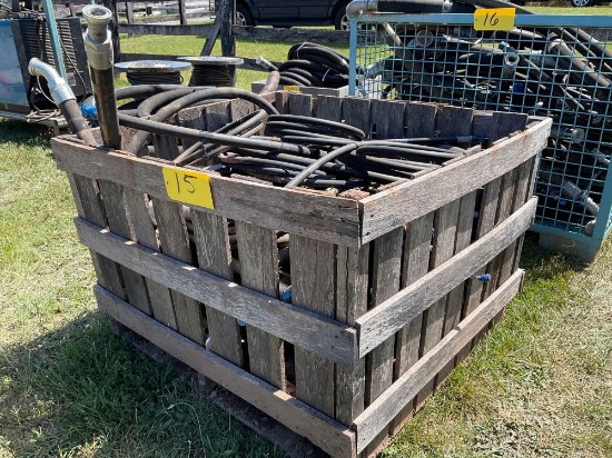 Crate of hyd hoses