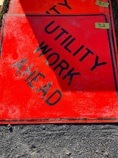 Utility Work Sign