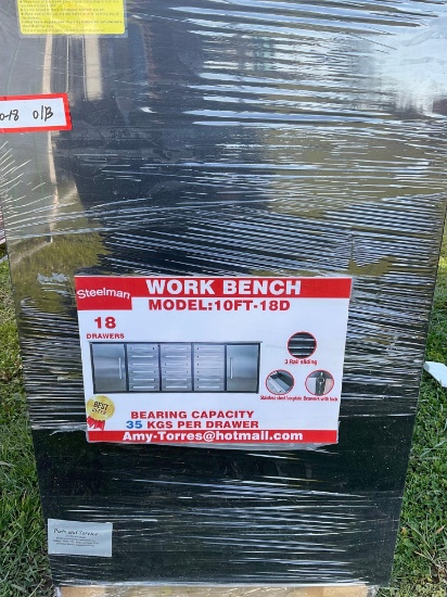 10 ft 18 drawer Work Bench
