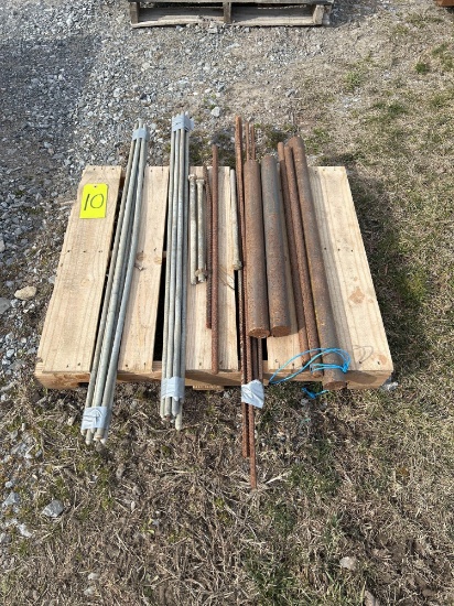 Pallet of Grounding Rods & Round Steel
