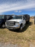 2002 Ford F450 Stakebody Flatbed, 7.3 V8 DSL, Auto, 14' Body, SN: 1FDXF46F22EA49010, Miles: 297,446