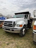 2010 Ford F750 S/A Dump, Cummins Dsl, 6 sp, GVWR 33,000 lbs, Central Hyd, 10' Steel Body w/ Tarper,