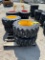 Set of 4 12-16.5 Skid Loader Tires on Wheels, NH/JD