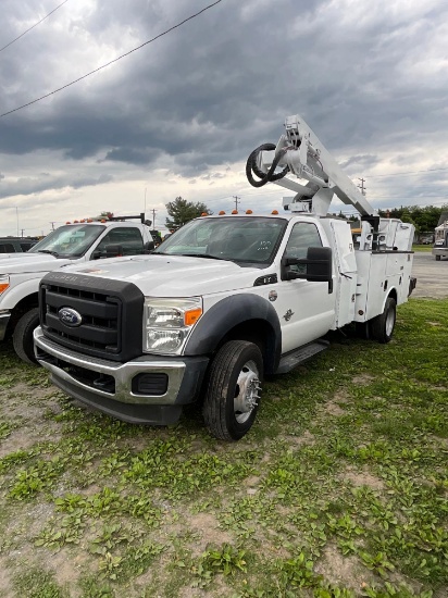 2011 Ford F450 Bucket Truck, 6.7L Powerstroke Diesel, Altec bucket, Utility Body, Pintle Hitch, VIN: