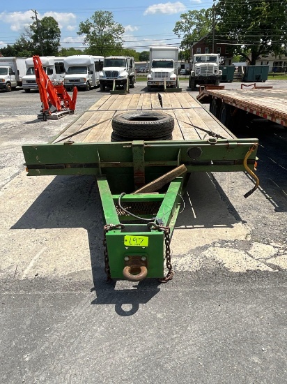 1999 Echo T/A Equipment Trailer, 18 ft deck, 5 ft beavertail, pintle hitch, ramps, 2 spare tires,